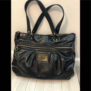 Coach Handbag // Poppy Daisy Black tote
